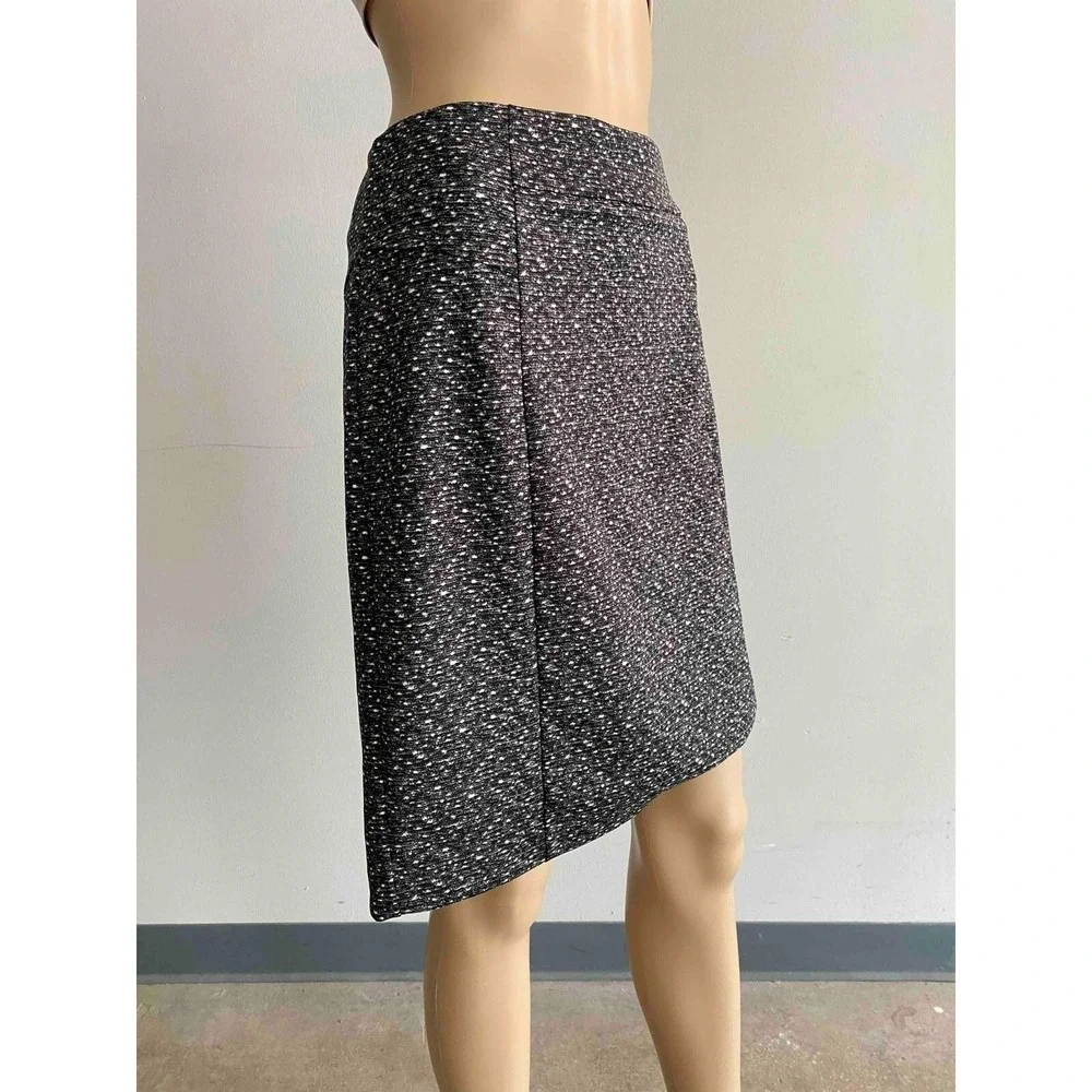 Michael Kors Black White Speckled Tweed Look Pencil Skirt Medium‎
